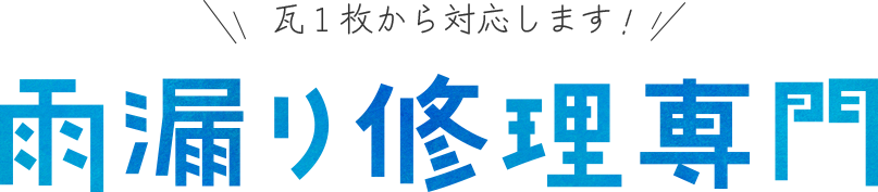 瓦一枚から対応します!雨漏り修理専門