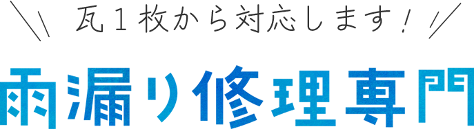 瓦一枚から対応します!雨漏り修理専門